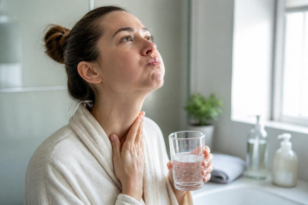 découvrez comment un gargarisme à l’eau salée peut soulager efficacement une gorge irritée grâce à ce remède naturel simple et accessible.