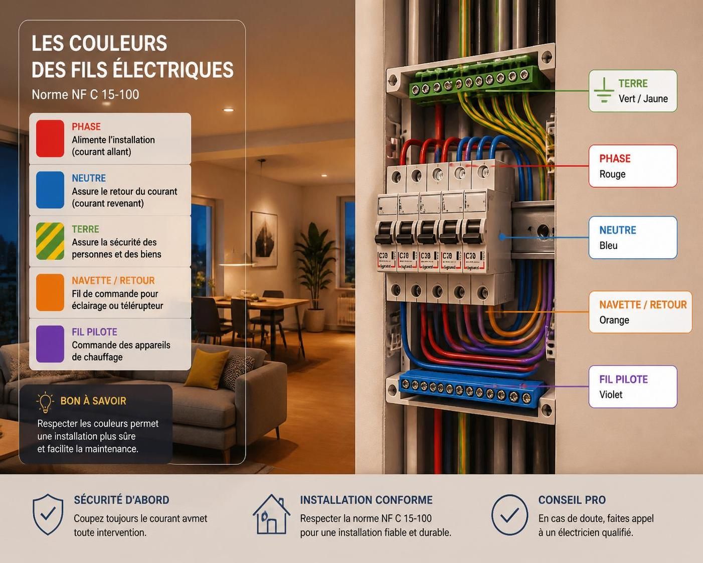 découvrez comment identifier facilement les couleurs des fils électriques pour sécuriser et réussir toutes vos installations électriques à la maison.