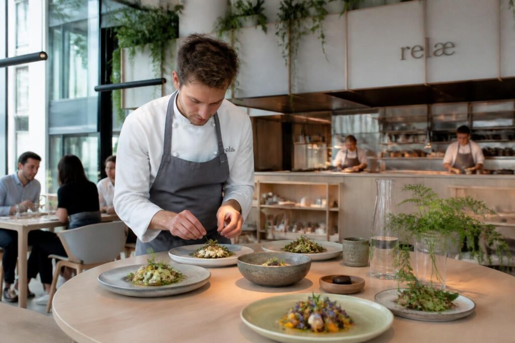 découvrez relæ, le restaurant danois à paris qui révolutionne la gastronomie durable avec des plats innovants, respectueux de l'environnement et préparés à partir d'ingrédients locaux et bio.