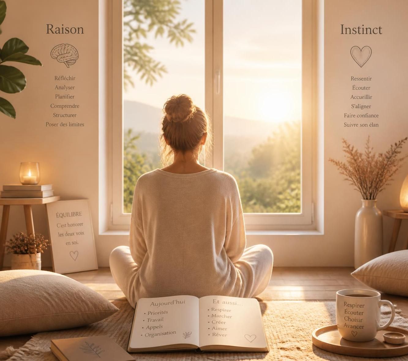 découvrez comment trouver l'équilibre et écouter votre instinct pour mieux vous connaître au quotidien grâce à des conseils pratiques et l'art subtil de l'introspection.