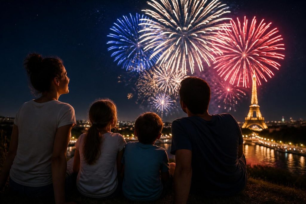 découvrez les meilleurs lieux pour admirer les feux d'artifice du 14 juillet 2025 en famille et vivre un moment magique ensemble.
